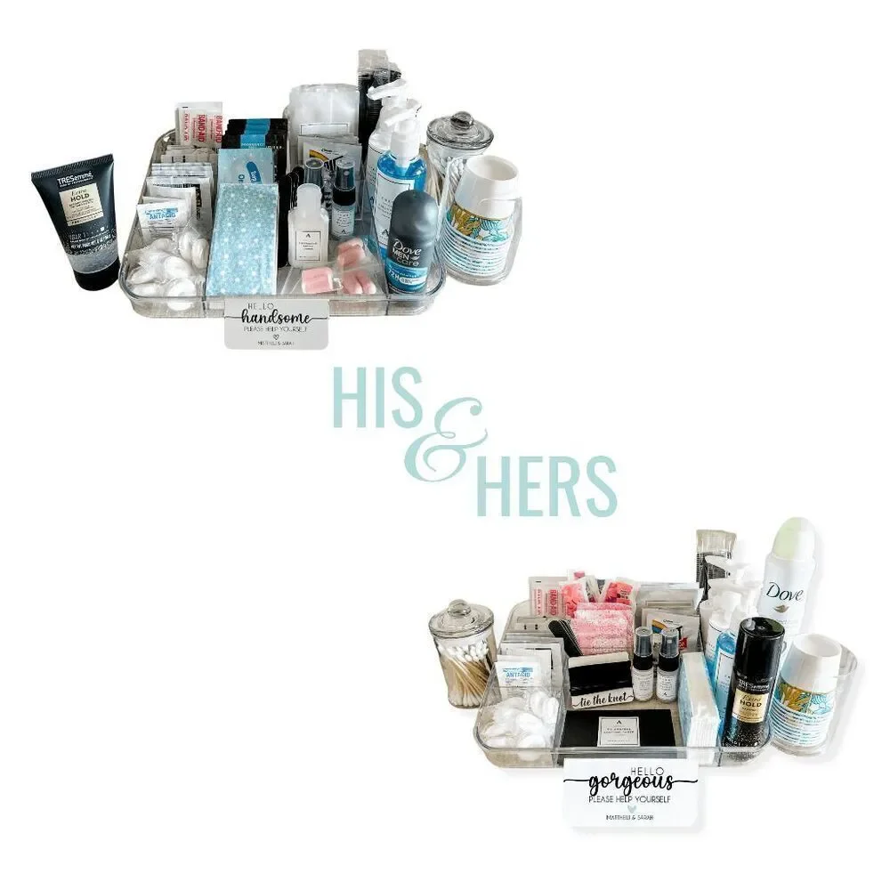 Made-To-Order Deluxe Wedding Bathroom Tray, His & Hers Bathroom Amenities, Weddi